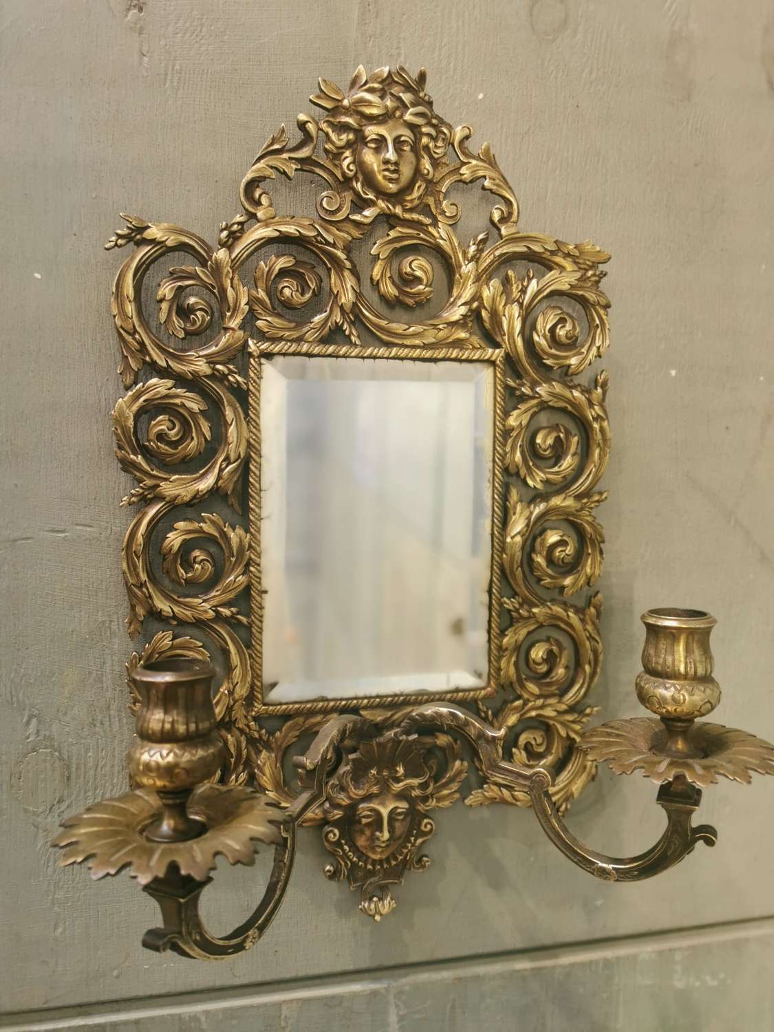 A Good Bradley and hubbard Mirror with Sconces C.1900
