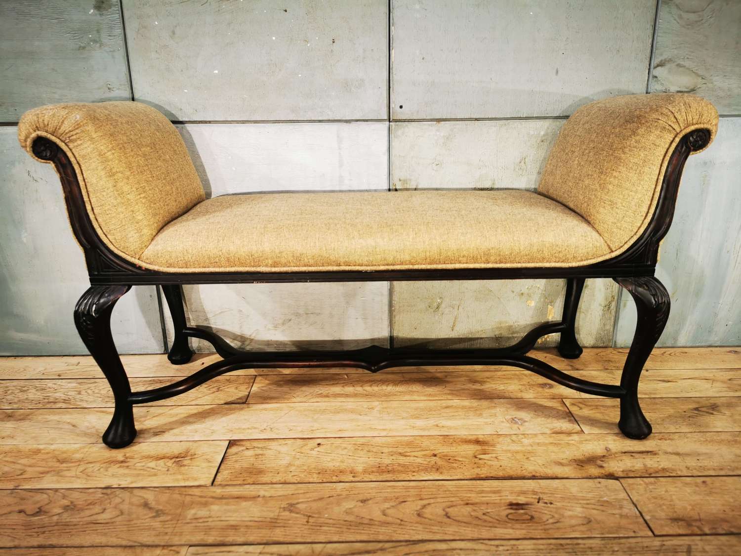 Double sided mahogany window seat from the 19th century
